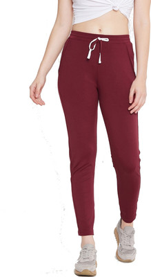 Zoxy Solid Women Maroon Track Pants