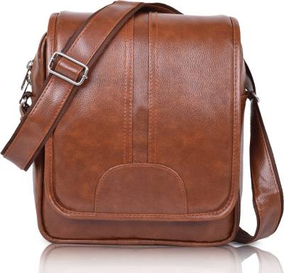 Martucci Tan Sling Bag Pu Leather Shoulder Bag for Men/Travel Bag/Cross Body Bag/Office Business Bag/Messenger Bag/Stylish sling Bag for Men