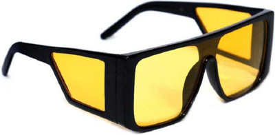 Actn Rectangular Sunglasses(For Men & Women, Yellow)