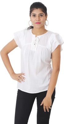 Ritika Casual Solid Women White Top