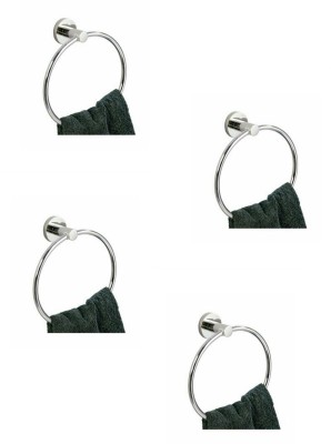 varulax by VARULAX ROL-ROLSHINE ROUNDED Stainless Steel Towel Ring (PACK OF 4)/ Towel Holder/ Napping Ring/ Unique Bath Towel Stand/ Towel Hanger Silver (STAINLESS STEEL) (PACK OF 4) SILVER Towel Holder(Stainless Steel, Aluminium)