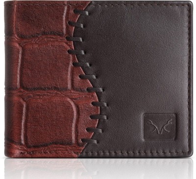 AL FASCINO Men Casual Brown Genuine Leather Wallet(3 Card Slots)