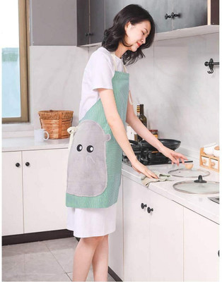 Dhruv Mart PVC Home Use Apron - Free Size(Green, Single Piece)