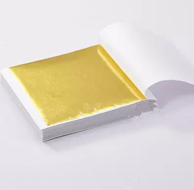 sumerawarq Multifunctional Gilding Genuine Imitation Sheets Taiwan B Gold Leaf foilfor Craft Art Furniture Decorating 100pec 8×8cm