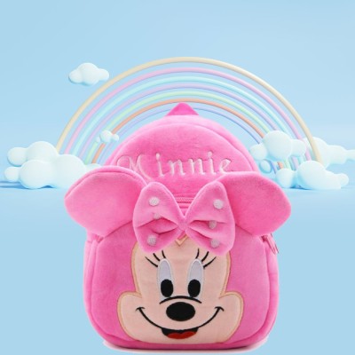 KIDBIRD Minnie Premium Quality Soft Children, Kids, Baby, Velvet special BAG - 11L Backpack(Pink, 11 L)