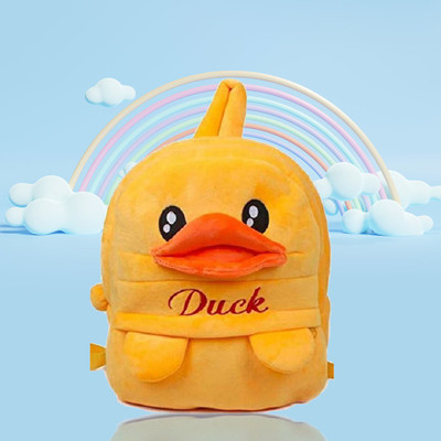 Zoi Soft Toy Bag Duck Plush Bag For Cute Kids 2-5 Years Plush Bag (Yellow,4L) 4 L Backpack(Yellow)