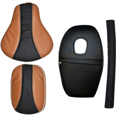 KOHLI BULLET ACCESSORIES Stylish Design Seat Cover with Tank Cover + Back Rest Foam Combo Set for Royal Enfield Classic 350/500cc (Tan with Black) Split Bike Seat Cover For Royal Enfield Classic 350, Classic 500 KOHLI BULLET ACCESSORIES Stylish Design Seat Cover with Tank Cover + Back Rest Foam Combo Set for Royal Enfield Classic 350/500cc (Tan with Black) Split Bike Seat Cover For Royal Enfield Classic 350, Classic 500