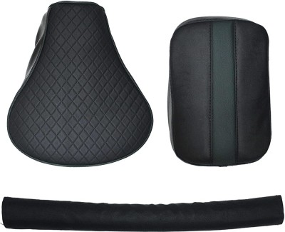 KOHLI BULLET ACCESSORIES Stylish Diamond Cut Design Seat Cover with Back Rest Foam Combo Set for Royal Enfield Classic 350/500cc (Deep-Green with Black) Single Bike Seat Cover For Royal Enfield Classic 350, Classic 500