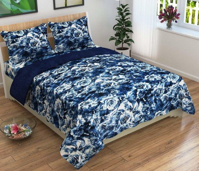 Talwar Home Decor Floral Double AC Blanket for  AC Room(Cotton, Blue)
