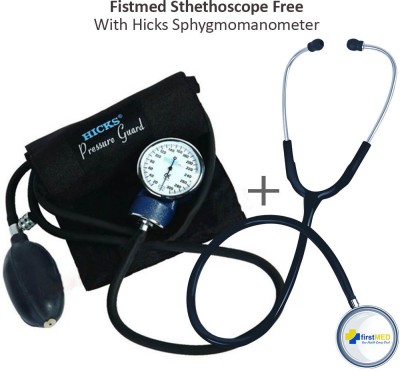 Hicks Pressure Guard Aneroid Sphygmomanometer with free Firstmed Stethoscope Bp Monitor(Black)