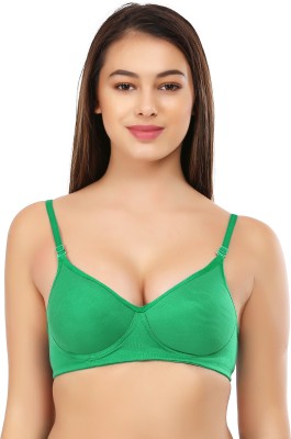 ESOROUCHA Women T-Shirt Non Padded Bra(Green)