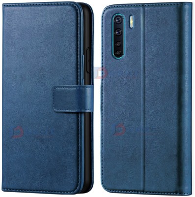 ponyta Flip Cover for Oppo F15(Blue, Dual Protection, Pack of: 1)