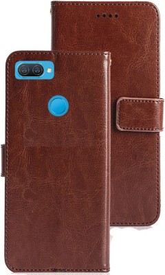 MG Star Flip Cover for Oppo A5s PU Leather Vintage Case with Card Holder and Magnetic Stand(Brown, Shock Proof, Pack of: 1)