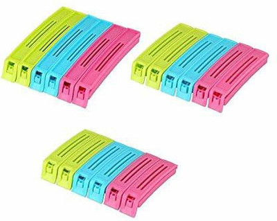 lockup Multipurpose Food Snack Plastic Bag Food Pouch Clip Bag Zipper Food Clips Sealer for Home Kitchen(18 Piece) plastic Clip Sealer Packet Sealer Clamps Manual Vacuum Bag Sealer(Set of 18, Multicolor)