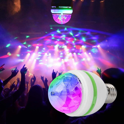 Nirvaana 360 Degree LED Crystal Golden Rotating Bulb Magic Disco Light For Party/Home Single Disco Ball(Ball Diameter: 12 cm)