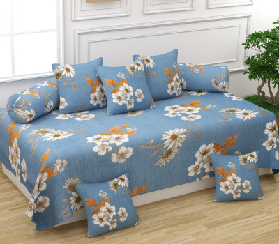ADIRAV Cotton Floral Diwan Set(Multicolor)