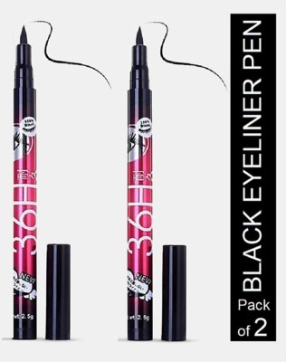 BUJANA'S 2 Pcs 36 H Liquid Waterproof Eyeliner 5 ml(Black)