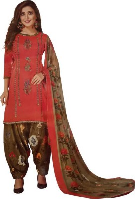 Shri Tradders Cotton Blend Floral Print Kurta & Churidar Material