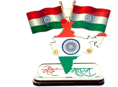WOLCH Indian Flag Double Sided Wind Car Dashboard Flag(Plastic)