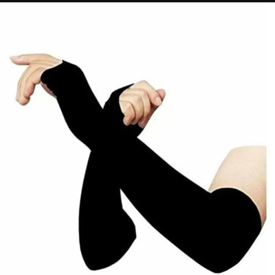 rut Polyester Arm Sleeve For Boys & Girls(Free, Black)