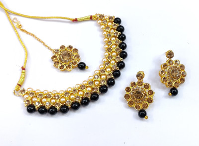 shivay Alloy Gold-plated Black Jewellery Set(Pack of 1)