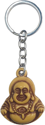 BLESSINGS Buddha Double Side Wooden Effect Plastic Key Chain
