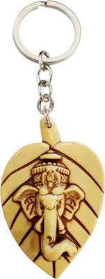 BLESSINGS Pan Ganesh Wooden Effect Plastic Key Chain