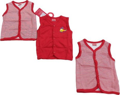 PK Collection Vest For Baby Boys & Baby Girls Organic Cotton Blend(Multicolor, Pack of 3)