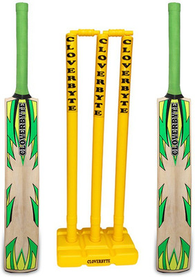 CLOVERBYTE Blast Cricket Combo Set of 2 Cricket Bat And Cricket Wicket bat full size ( Wooden bat + Wicket) Cricket Kit CLOVERBYTE Blast Cricket Combo Set of 2 Cricket Bat And Cricket Wicket bat full size ( Wooden bat + Wicket) Cricket Kit