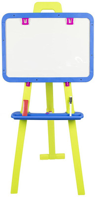 ITOYS Easel White Black Board for Kids with Stand to Write Magnetic Board for Kids Learning 8 in 1 Multipurpose for Drawing Writing Painting(White)