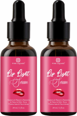 Pink Square Premium Lip Light Serum Oil - For Glossy & Shiny Lips with Moisturizing Effect Combo Pack Of 2 30ml(60ml)(Peppy Red, 60 ml)