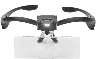 uptodatetools Head Magnifying 5 lens (1X, 1.5X, 2X, 2.5X, 3.5X ) Magnifying(black white)
