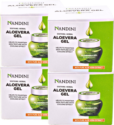 Nandini Aloe vera gel for Multipurpose Use (Face, Hair, Sunburn Relief ) - 100 ml (Pack of 4)(400 g)