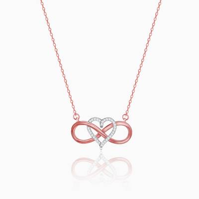GIVA 925 Sterling Silver Dual Tone Infinity Heart Pendant with Link Chain Rhodium Plated Silver Necklace