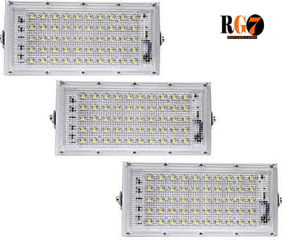 RG7 50 WATTS LED LIGHT PACK OF 3 Flood Light Outdoor Lamp(White)