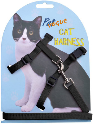 PetVogue Cat Harness & Leash(Medium, Black)