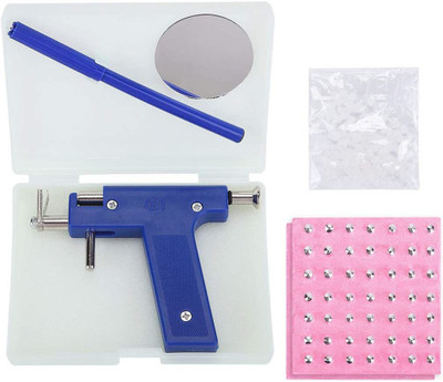 Medtech ear gun machine 1 gun,1 marker,1 glass,24 pic stude Punches & Punching Machines(Set Of 2, Blue)