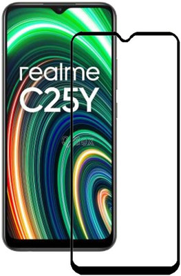 Q Box Edge To Edge Tempered Glass for realme C25Y(Pack of 1)