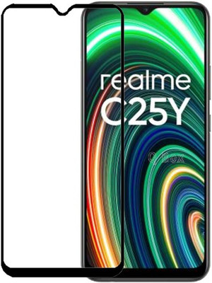 Q Box Edge To Edge Tempered Glass for realme C25Y(Pack of 1)