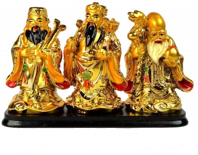 numeroastro Feng Shui Fuk LUK Sau Idols On Stand in Polyresin (Multicolour) (3 Pcs Set) (1 Set) Decorative Showpiece  -  9 cm(Polyresin, Multicolor)