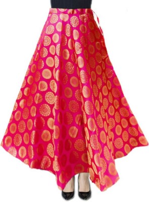 VTU ENTERPRISE Embroidered Women Flared Pink Skirt