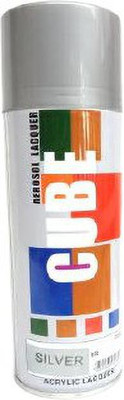 CUBE Silver Spray Paint 400 ml(Pack of 1)