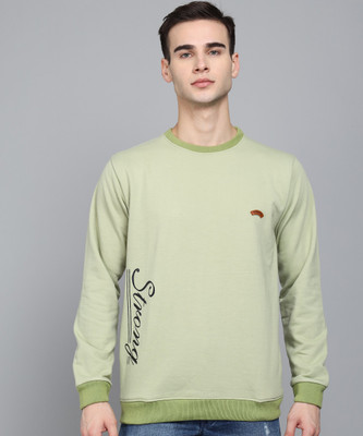 ZEPPI Solid Round Neck Casual Men Green Sweater