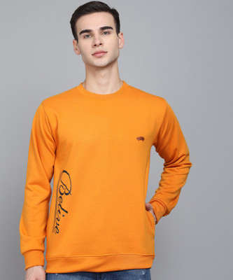 SMAYRA Solid Round Neck Casual Men Yellow Sweater
