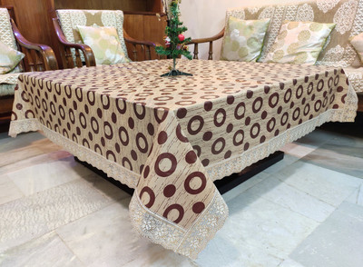 MONKDECOR Printed 2 Seater Table Cover(Brown, PVC)