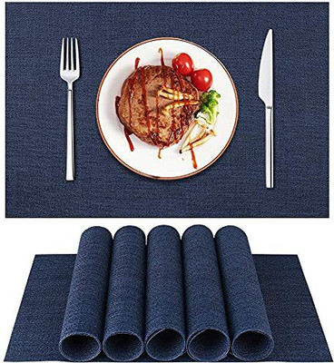 IVAR Rectangular Pack of 2 Table Placemat(Blue, PVC)