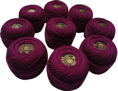 Quickcollection Redrose Thread Cotton Embroidery Balls (No. 207) Thread(90 m Pack of10)