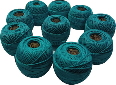 Abn Traders Sky Blue Crochet Cotton (Pack of 10) Thread(90 m Pack of10)