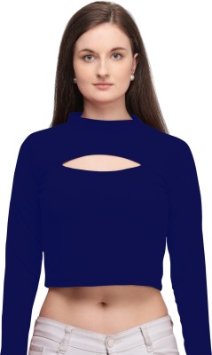 Modern Life Casual Solid Women Dark Blue Top