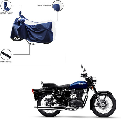 Home Ark Two Wheeler Cover for Royal Enfield(White)
